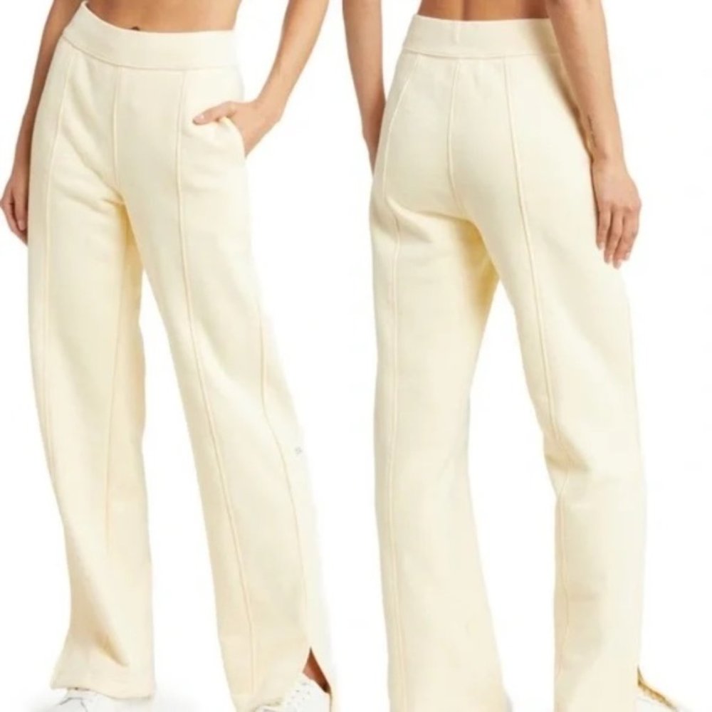 ALO Yoga Offline High Waist Straight Leg Sweatpants Medium French Vanilla